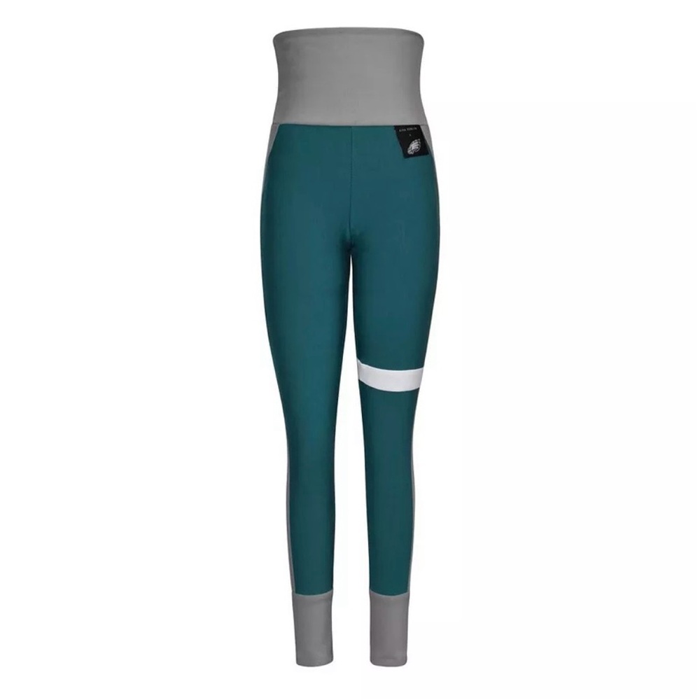 Kiya Tomlin Women's Green & Gray Philadelphia Eagles Colorblock Leggings XL